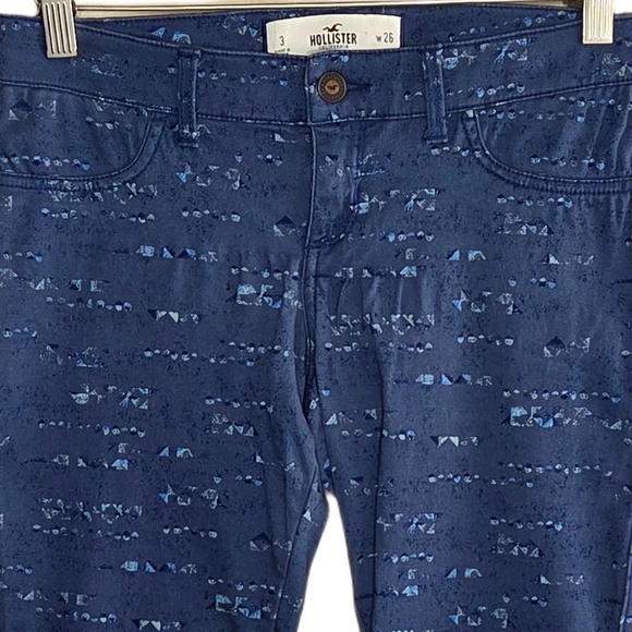 Hollister | Blue Print Skinny Cropped Jeggings Jeans Size 3 or 26 - Picture 2 of 4